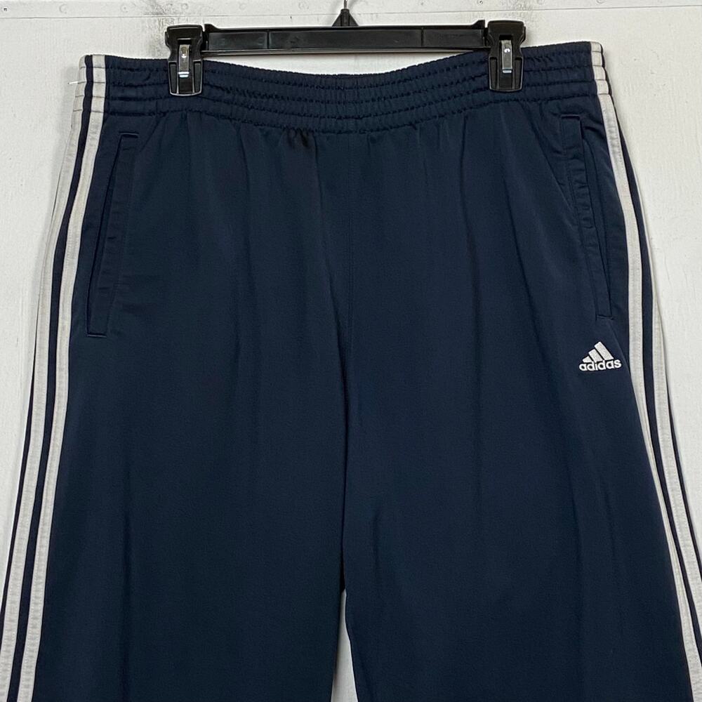 Adidas Vintage 90s Y2k Mens Breakaway Snap Pants Navy Blue Tearaway Baggy Medium - Picture 2 of 11